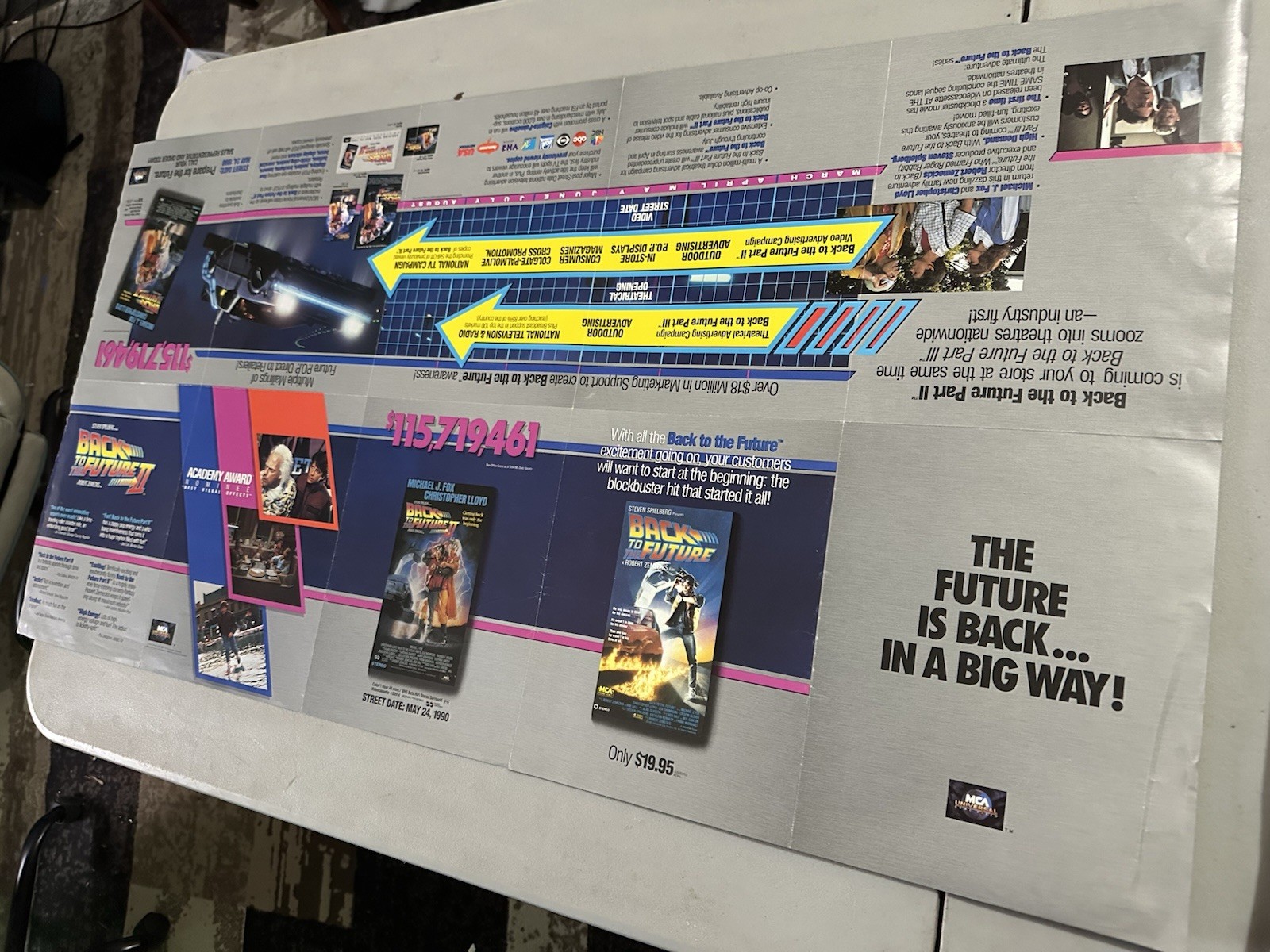 1990 Back to the Future II Video Store Promo Poster MCA Double-Sided
