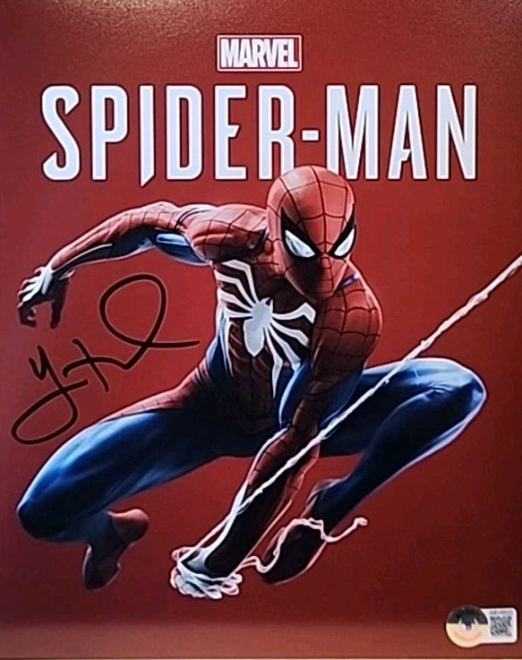 Spiderman- Game Signed 8×10 Yuri Lowenthal- Miles Moralis. Beckett COA