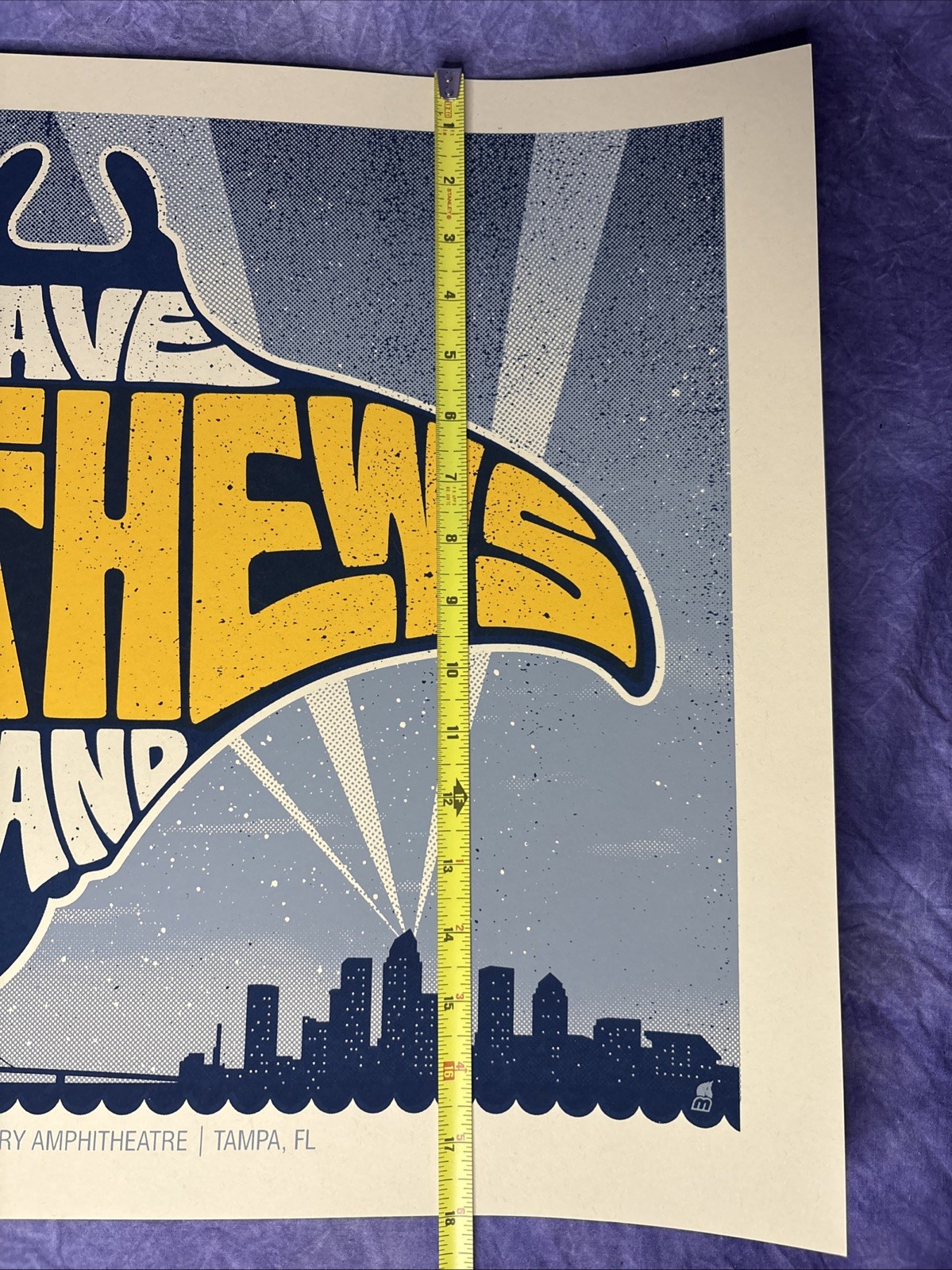 Dave Matthews Band Devil Ray Poster July 28 2010 Tampa FL Signed #50/500 18×24