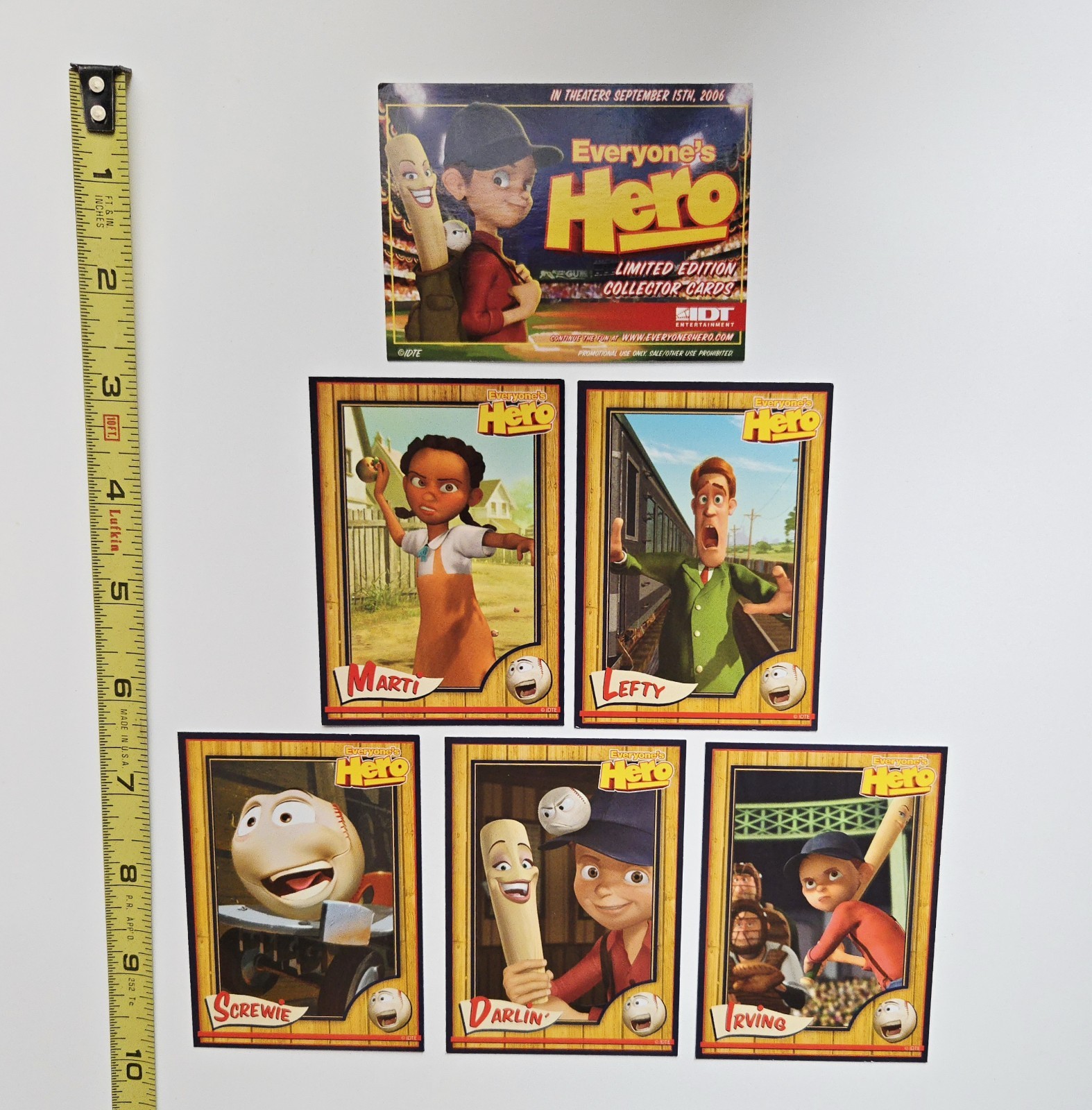 VINTAGE 2006 EVERYONE’S HERO MOVIE PROMO CARD SET ROBIN WILLIAMS BABE RUTH FILM