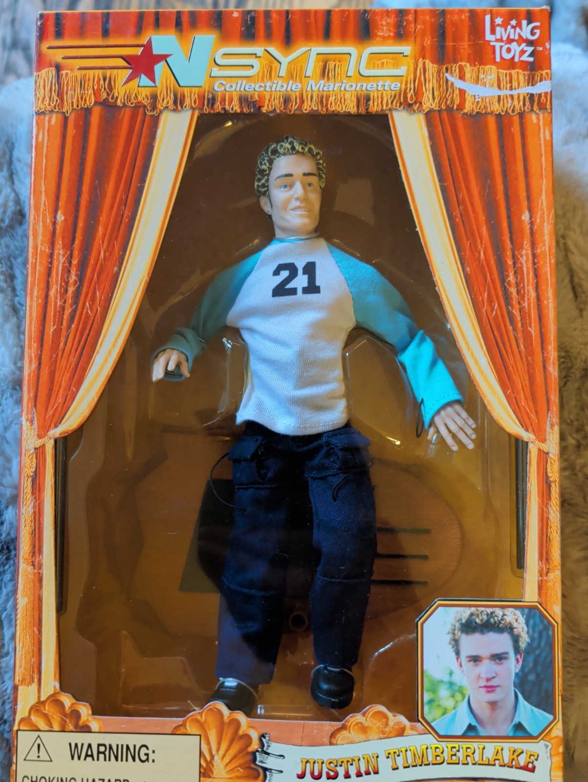 NSYNC Justin Timberlake Collectible Marionette Doll Living Toyz 2000 New NIB