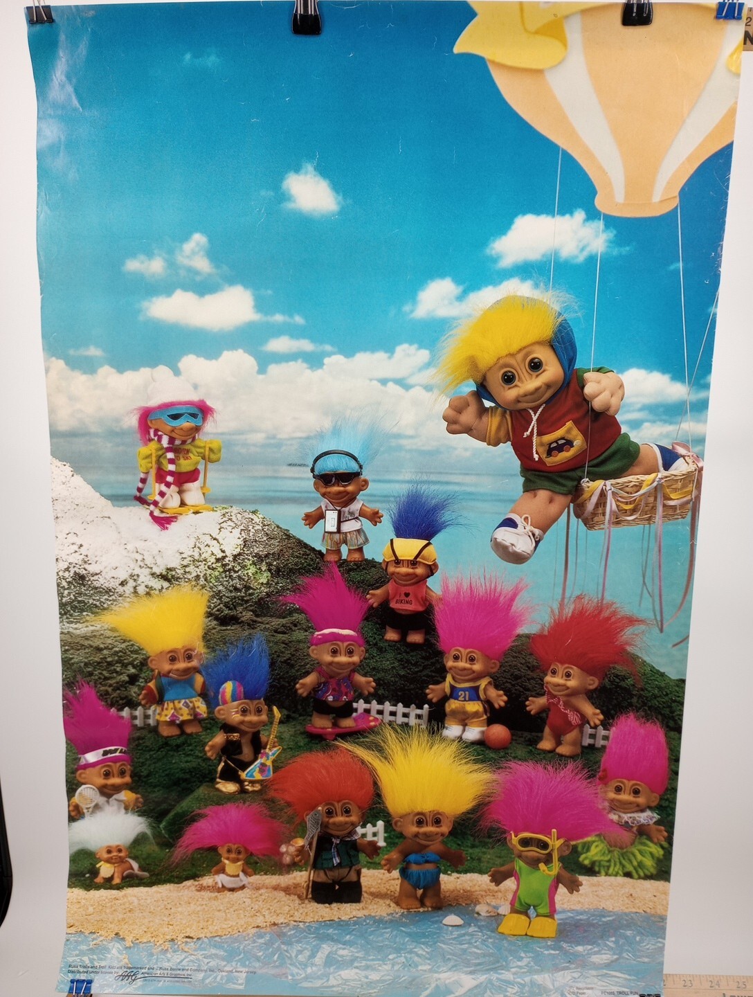 Vtg 90’sTroll Fun Troll Dolls Original Russ Poster PC1092 Does Have Tear 22 X33