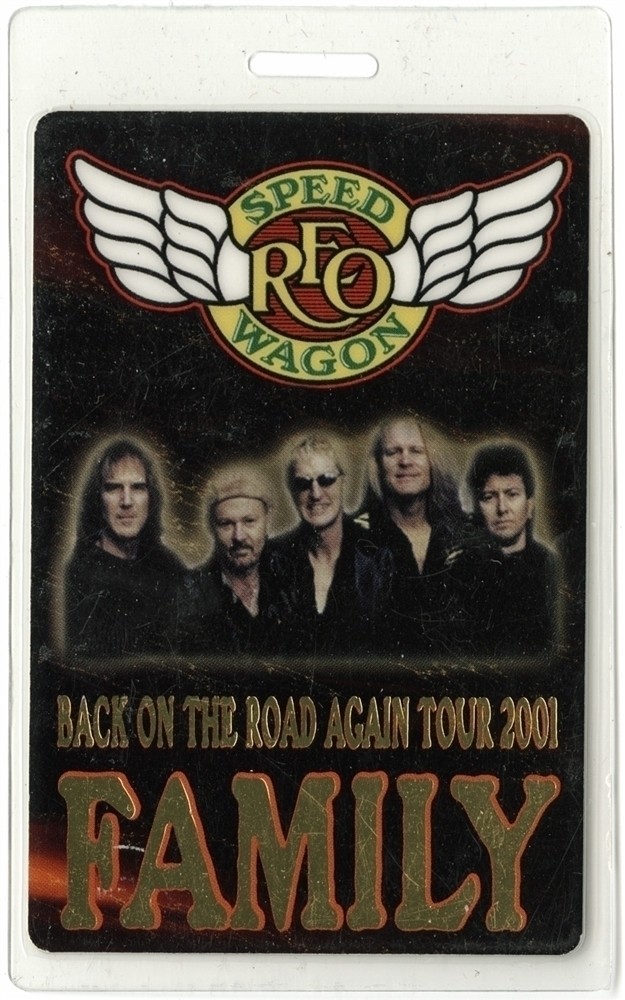REO Speedwagon 2001 Back on the Road Again concert tour Laminated Backstage