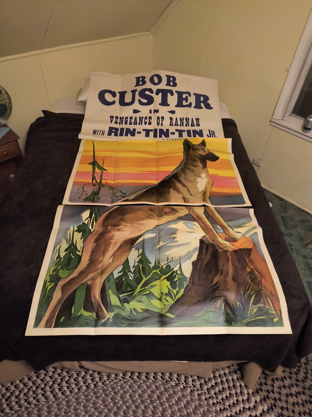 3 Part Movie Poster Rin Tin Tin Jr. 1940s Second.Type Great Dog.Pic.