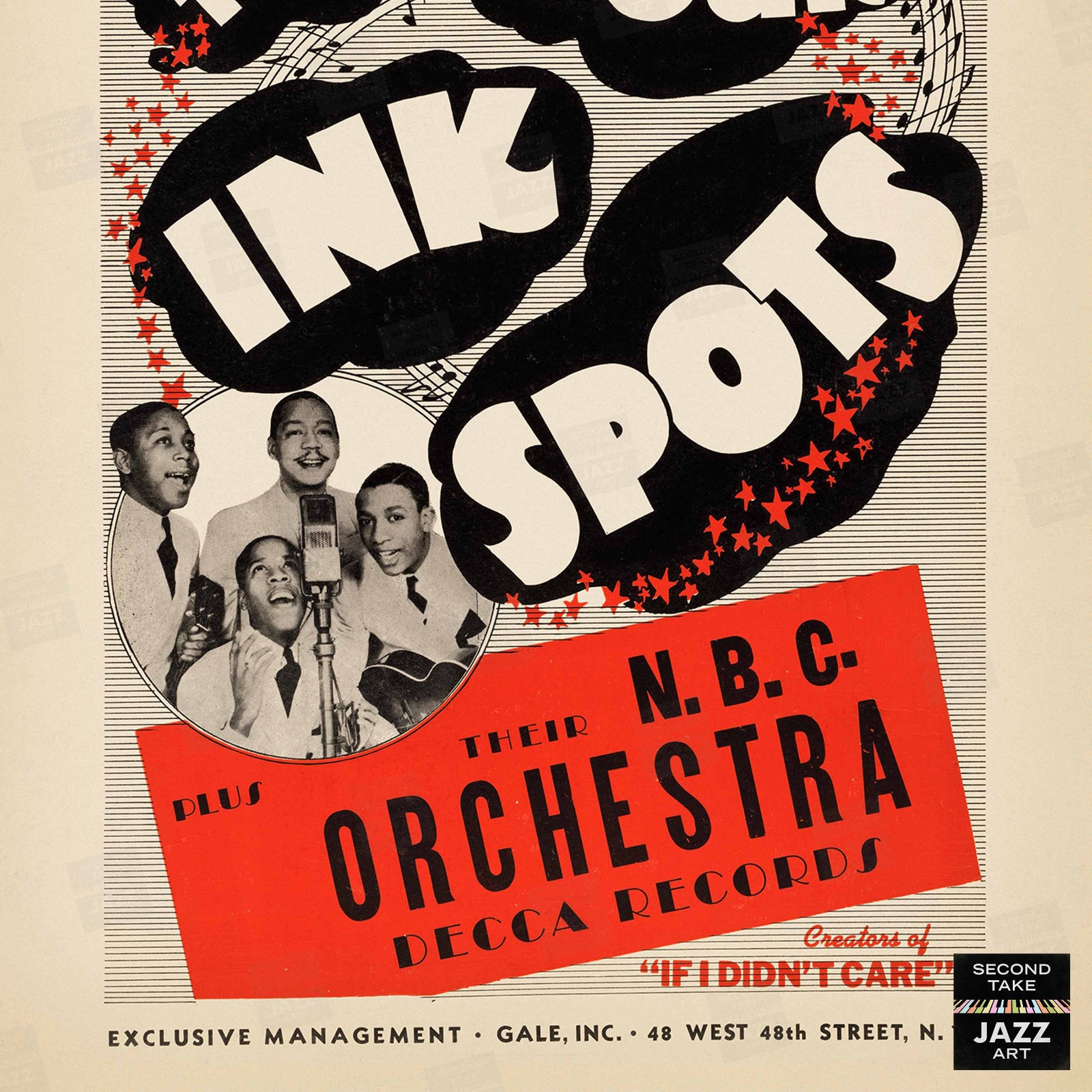 Ink Spots jazz poster – Norwich Armory – Northfield, VT – 1946