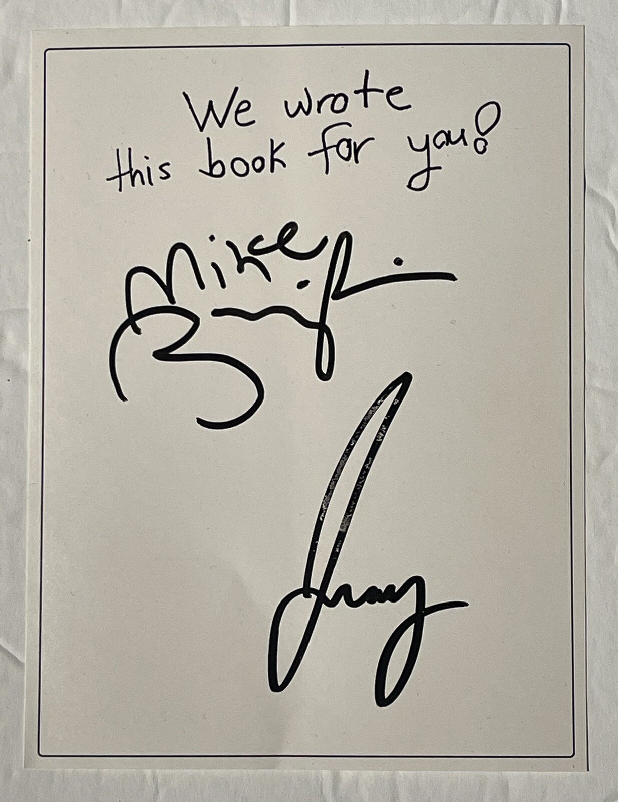 Mike Birbiglia Comedian + J. Hope Stein Signed 5×7 Book Plate