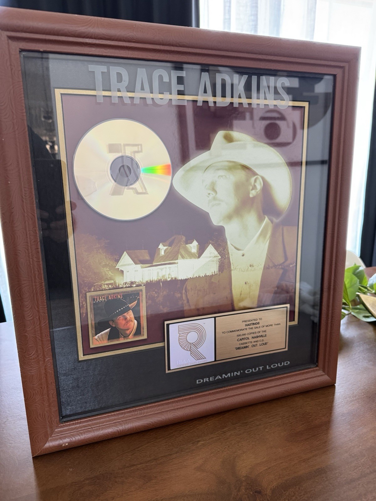 1996 Trace Adkins Dreaming Out Loud Gold Record Framed Capitol Nashville Rare