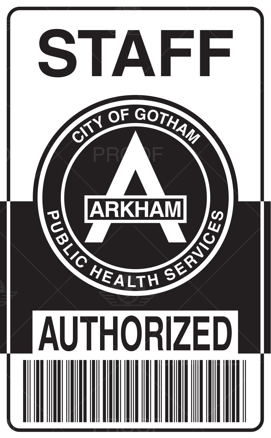 Batman Arkham Asylum Metal Full Access Staff Badge cosplay prop Halloween ID