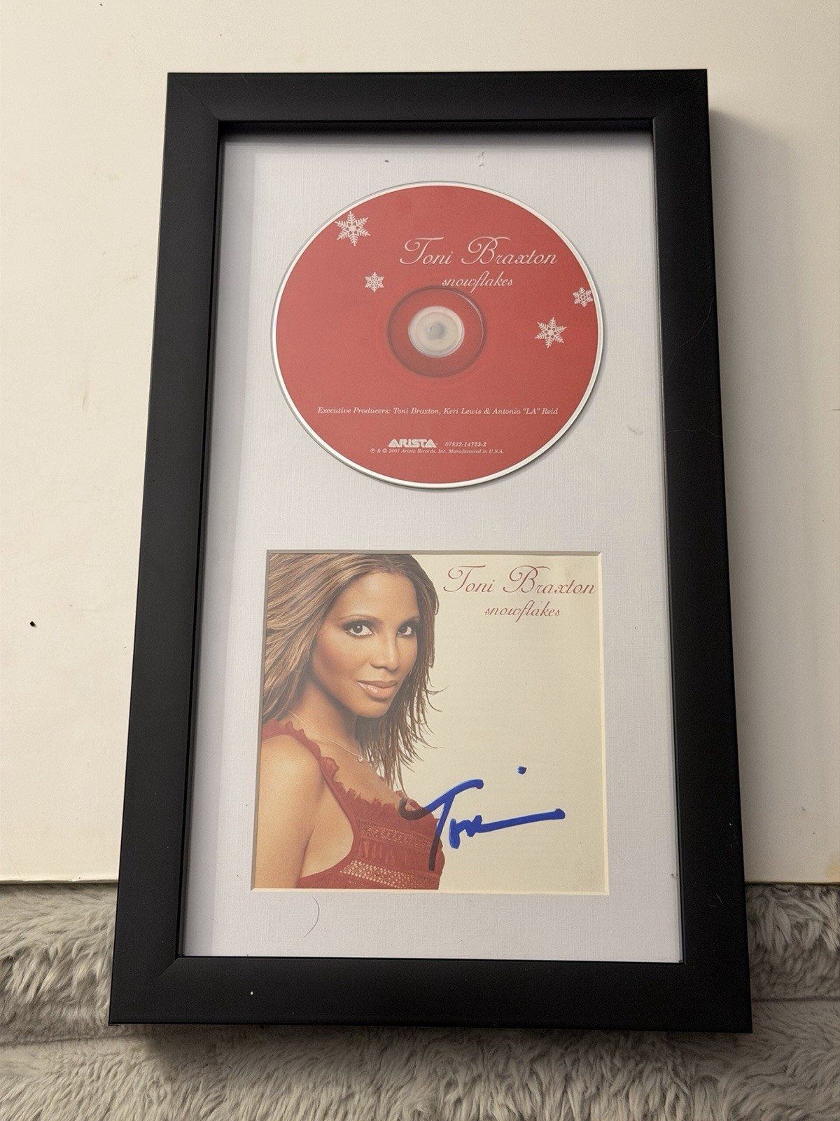 Toni Braxton Snowflakes Signed Cd Framed JSA COA