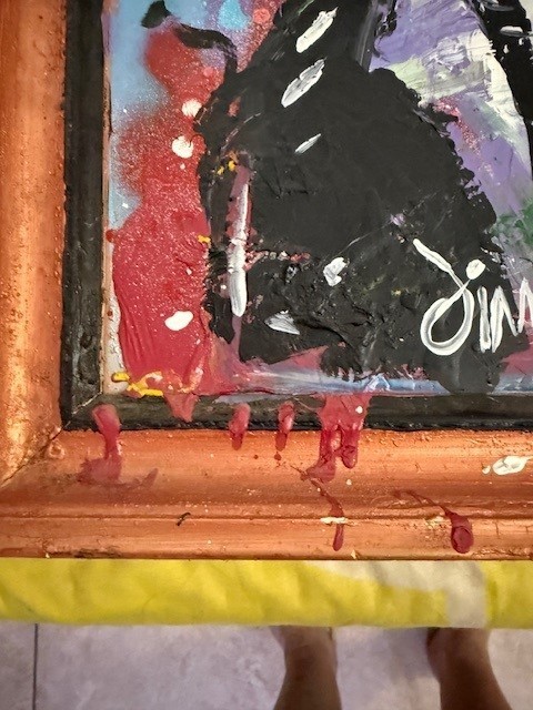 Large Jimi Hendrix Pop Art Street Style Framed Textured Mixed Media 28×23 Unique