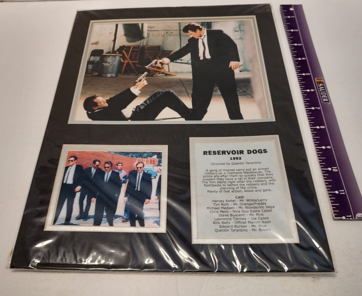 Reservoir Dogs Movie Photos Promo Memorabilia 16 x 13 Matted Clear Plastic NEW