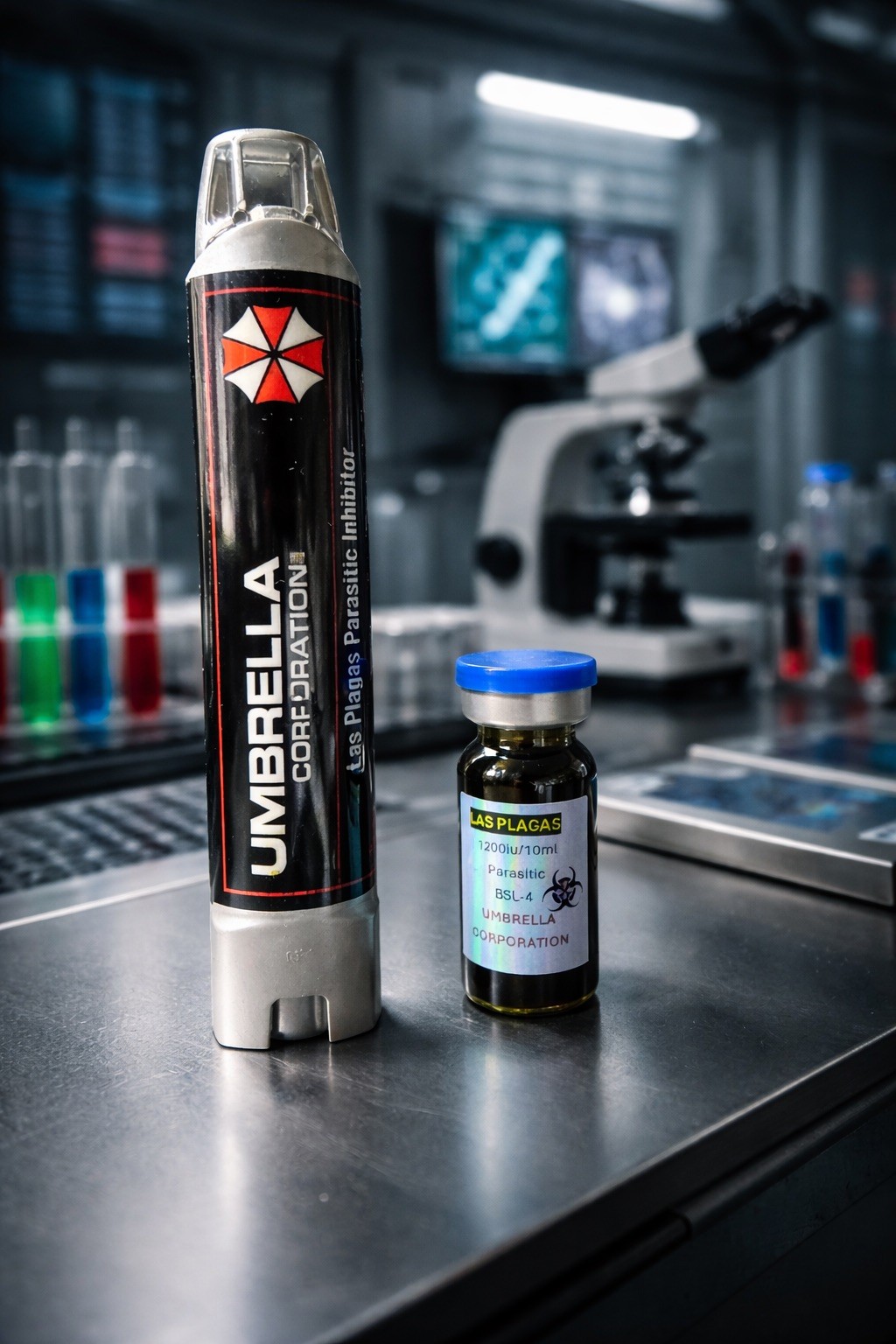 Umbrella Corporation Las Plagas Parasite Inhibitor Prop + 10ml Las Plagas vial