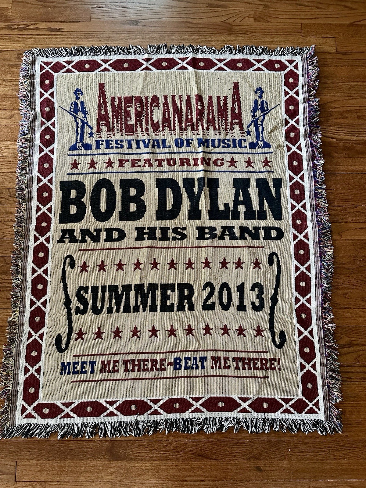 NEW Bob Dylan Blanket Throw 2013 Americanarama Tour Merch VIP Concert Tickets