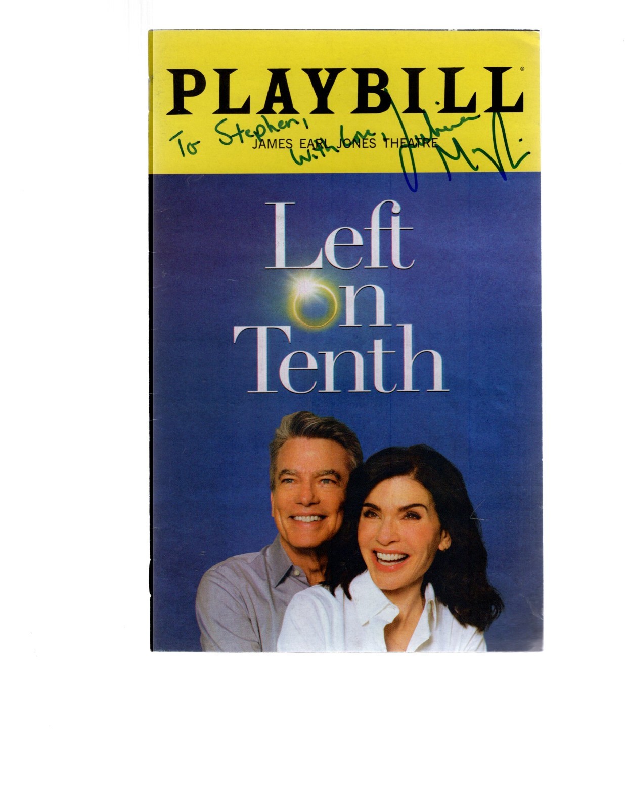 Left On Tenth Signed Playbill – PETER GALLAGHER JAN 2025 x
