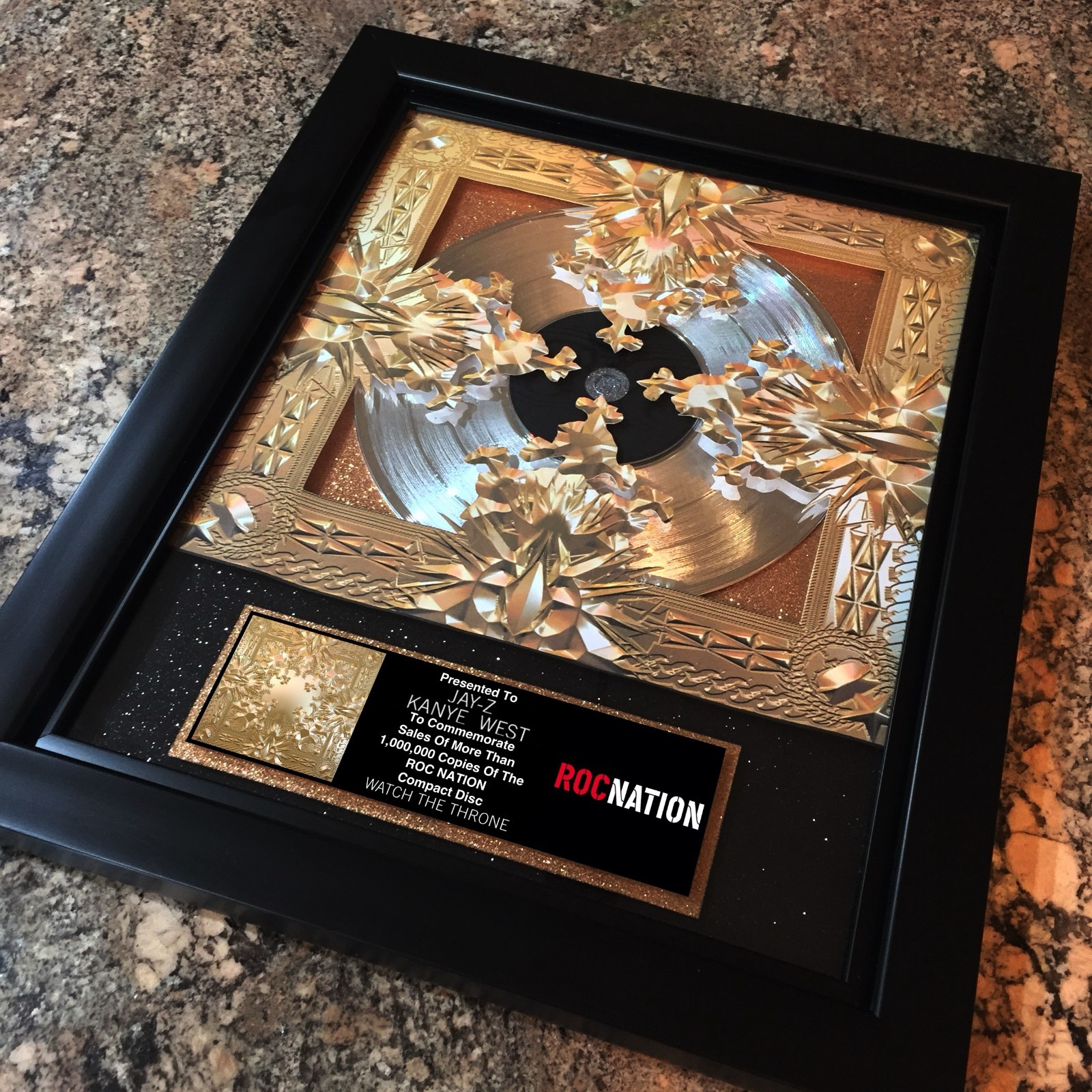 BIG! JAY-Z / Kanye West Watch The Throne Platinum Music Award Vinyl LP Record CD