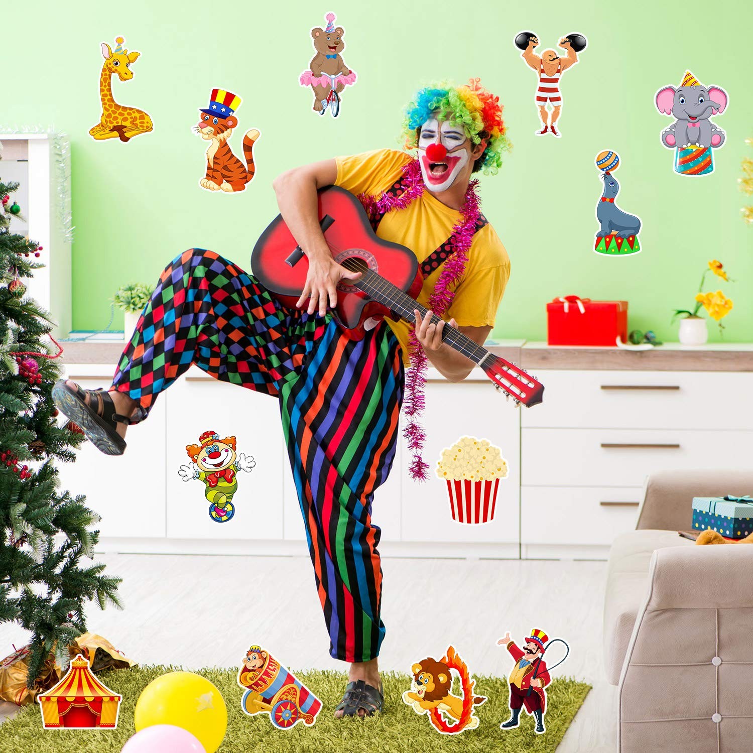 24 Pieces Carnival Cutouts Party Supplies, Circus Theme Birthday Party Favors