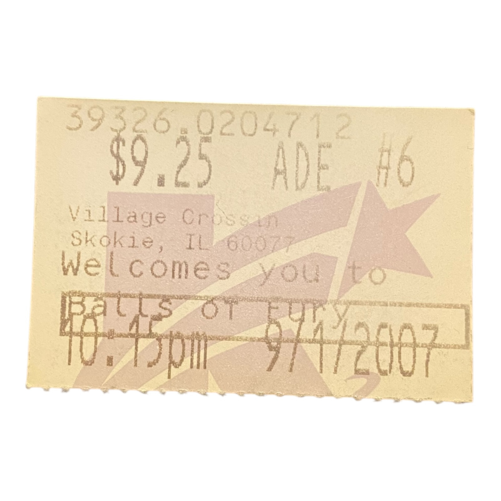 BALLS OF FURY 2007 ORIGINAL MOVIE TICKET STUB CHRISTOPHER WALKEN