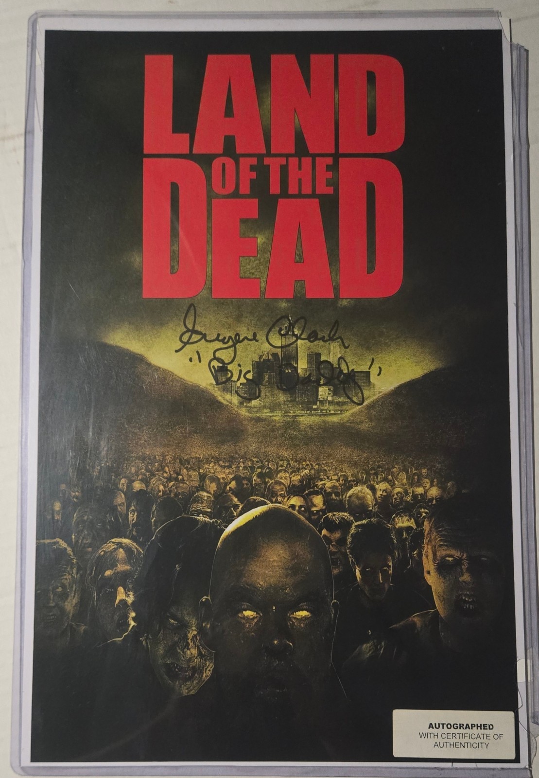 EUGENE CLARK Signed LAND OF THE DEAD Large Photo Autograph BIG DADDY Zombie COA