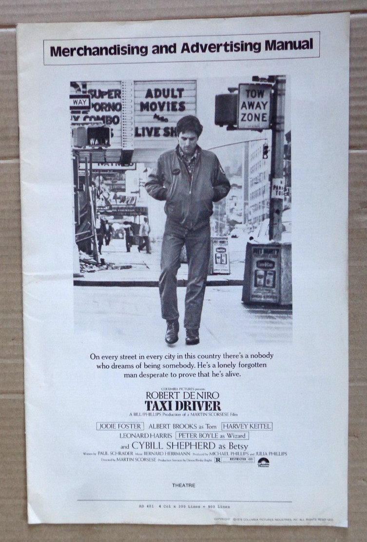 Taxi Driver 1976 Pressbook uncut Martin Scorsese Robert De Niro Jodie Foster