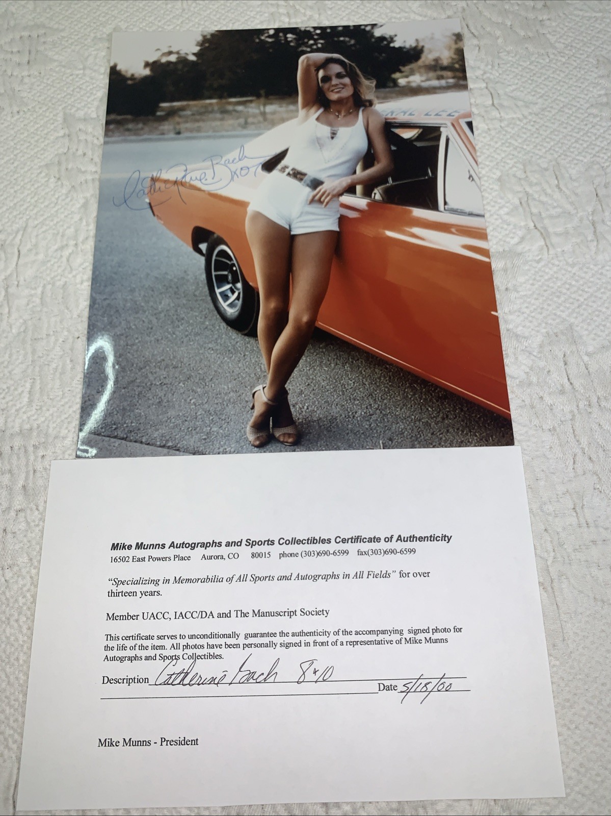 Catherine Bach Signed Photo Daisy Dukes Of Hazzard COA 8×10 General Lee