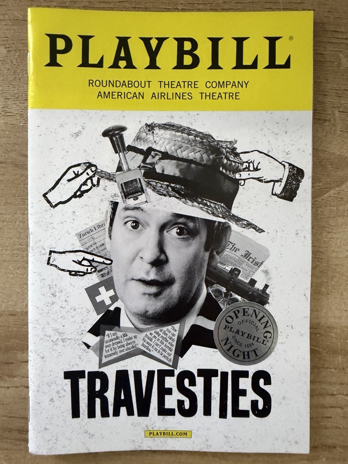 Playbill OPENING NIGHT Program – Travesties￼