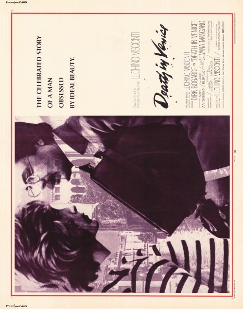 DEATH IN VENICE Movie POSTER 22×28 Half Sheet Dirk Bogarde Mark Burns Bjorn