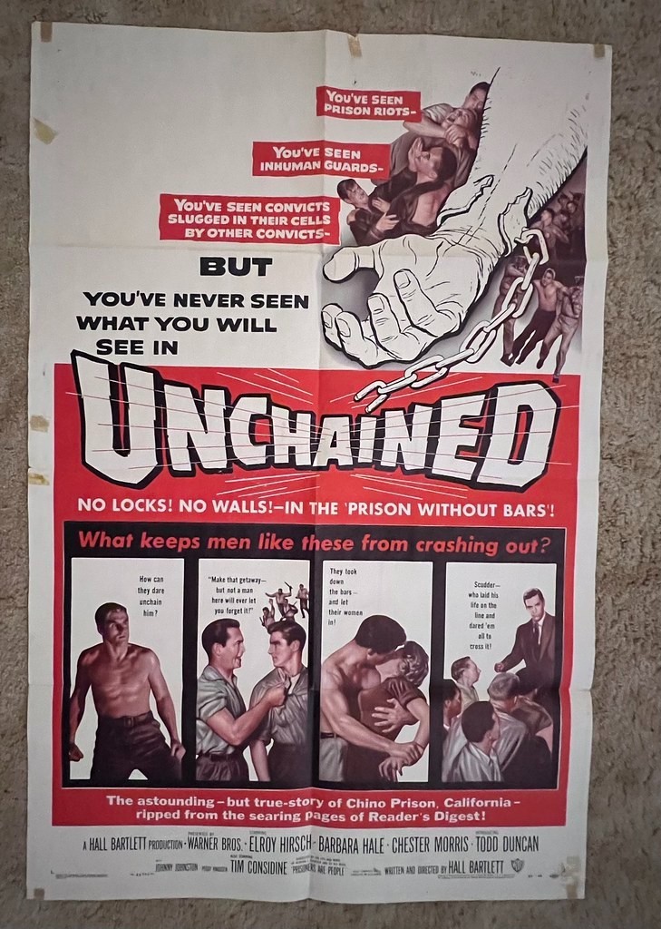 Unchained 1955 Movie Poster 27×41 Elroy Crazylegs Hirsch Barbara Hale