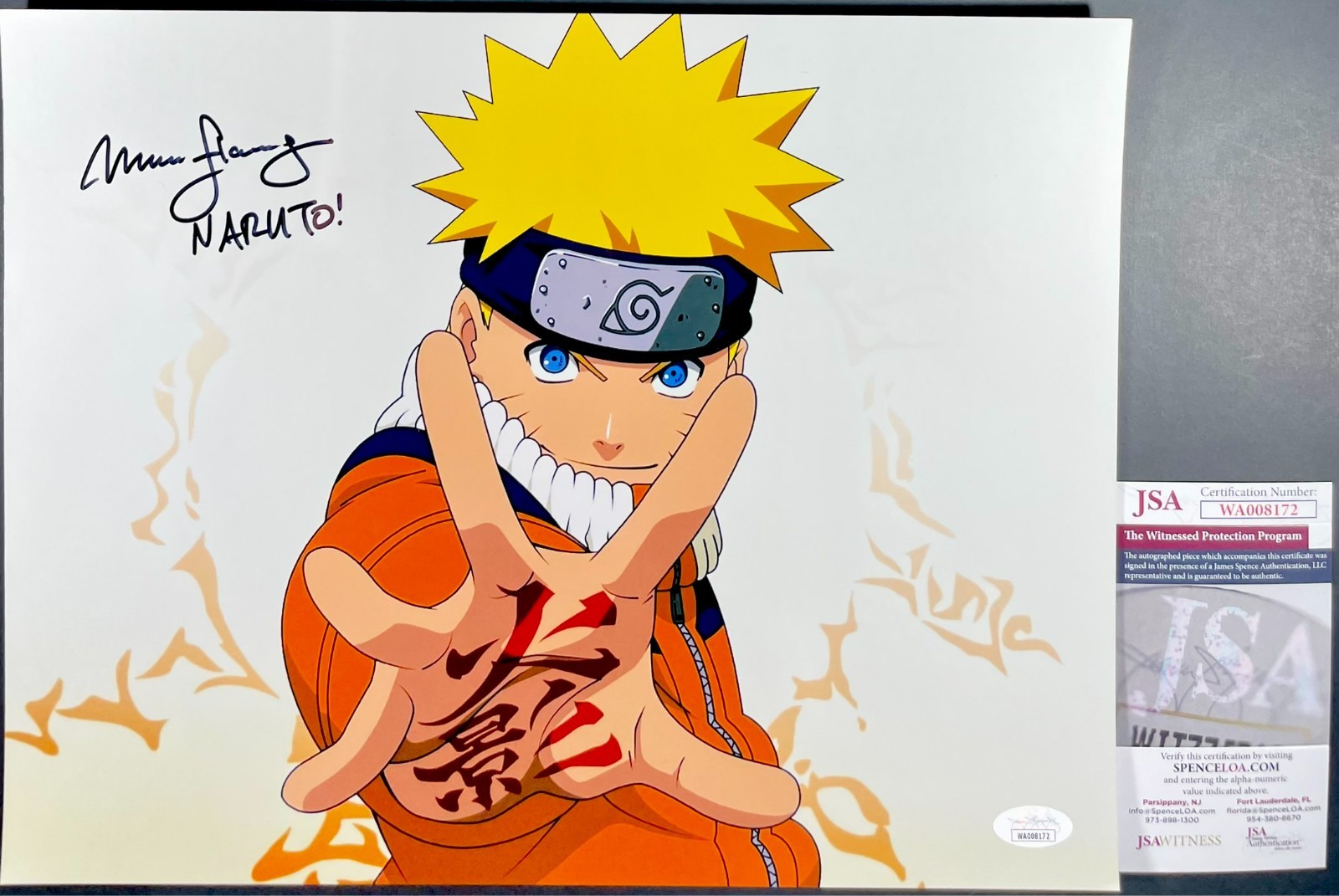 Maile Flanagan Signed Naruto Shippuden Metallic 11×14 Photo Autograph JSA COA