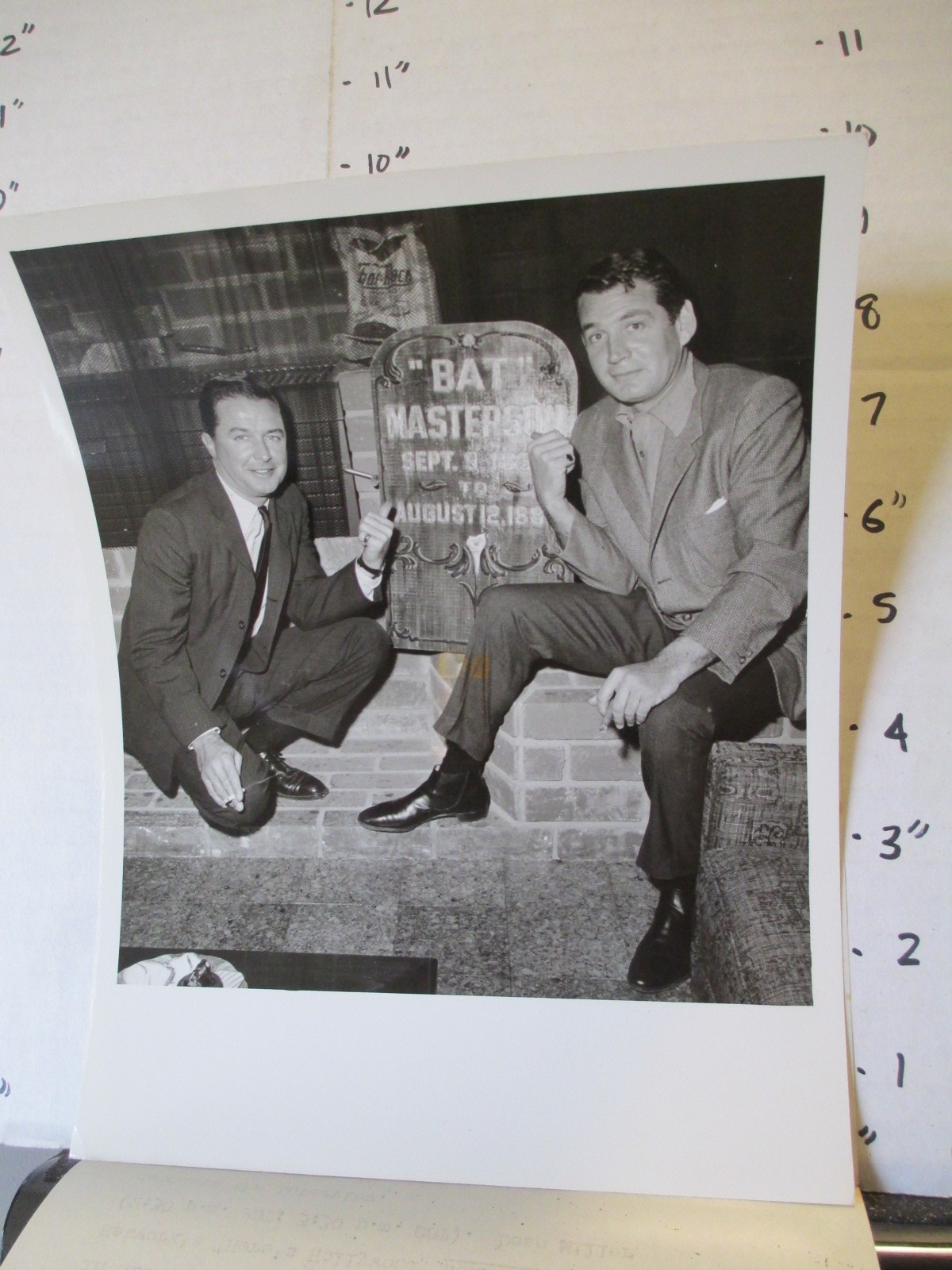 NBC TV show photo 1960s HERE’S HOLLYWOOD Gene Barry Bat Masterson tombstone