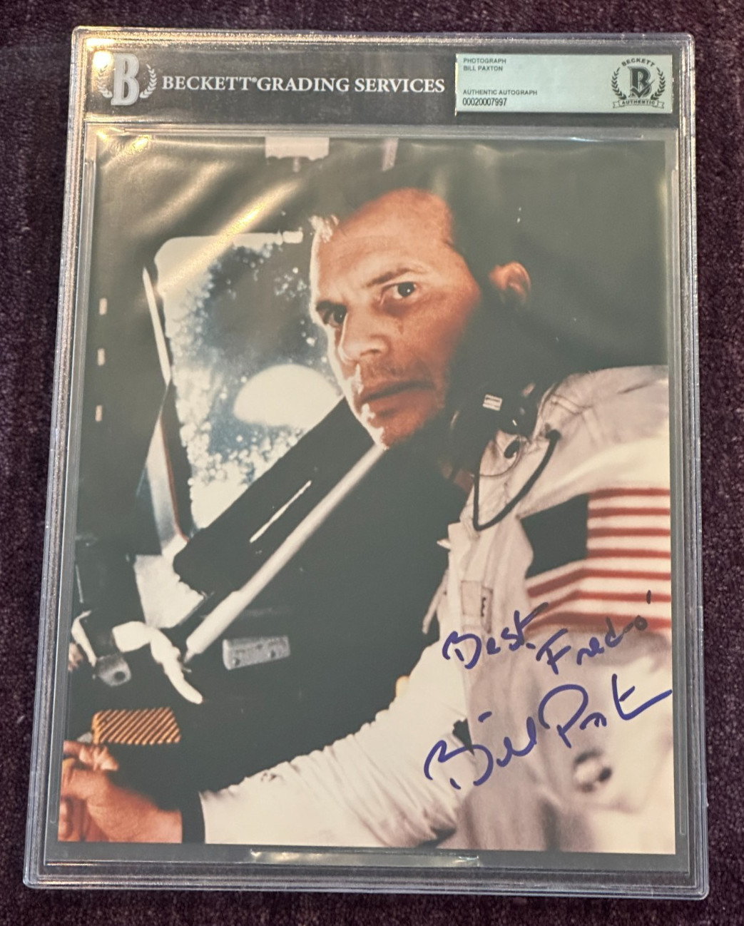 BILL PAXTON Signed APOLLO 13 8 X 10 PHOTO Beckett Encapsulated w/ Inscription