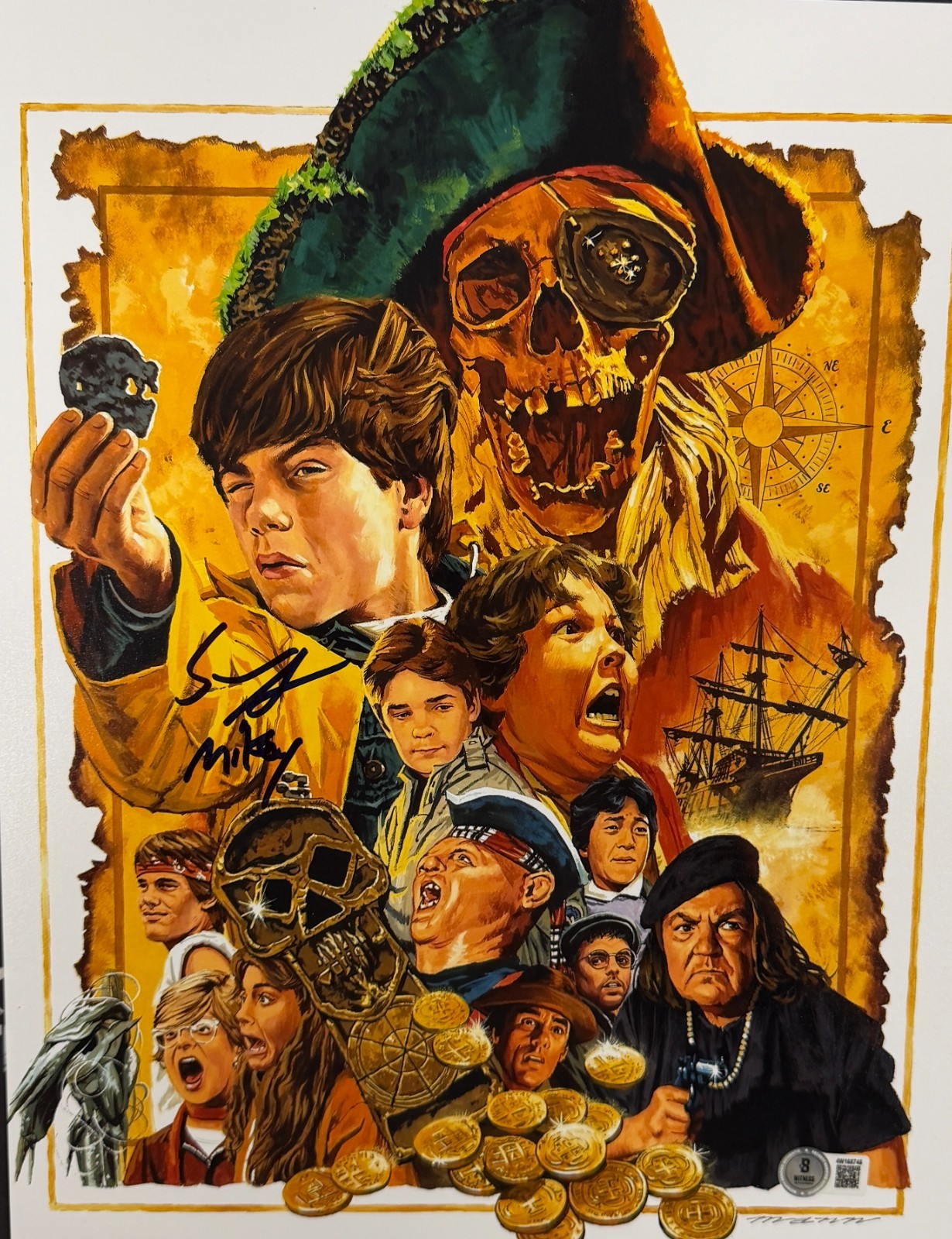 Sean Astin Signed 11×14 Photo The Goonies Authentic Autograph Beckett Witness