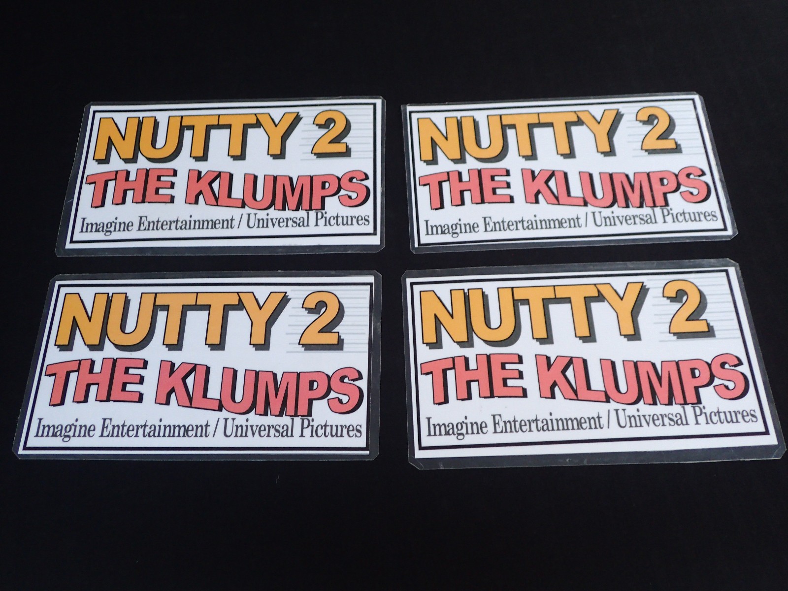 RARE LOT 4 X NUTTY PROFESSOR II: THE KLUMPS Movie Laminated Production Signs