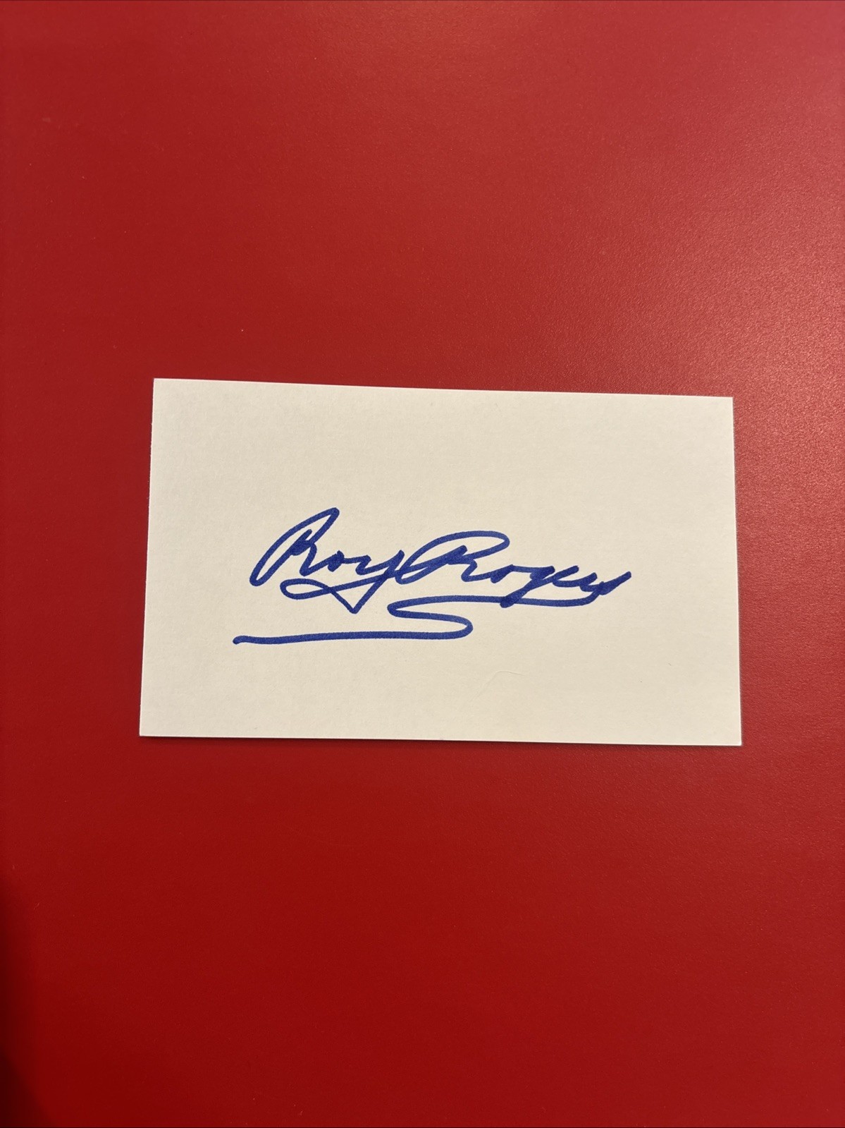 1968 ROY ROGERS TRIGGER FAMOUS COWBOY SIGNED INDEX CARD