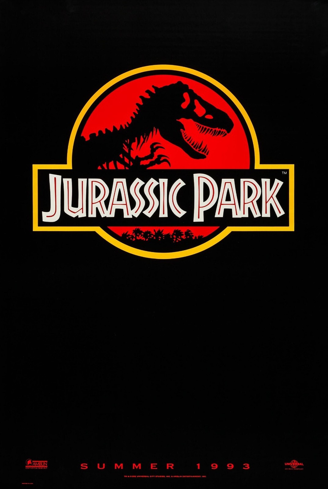 1993 Jurassic Park Movie Poster 11X17 Sam Neill Laura Dern Jeff Goldblum 🌋🍿