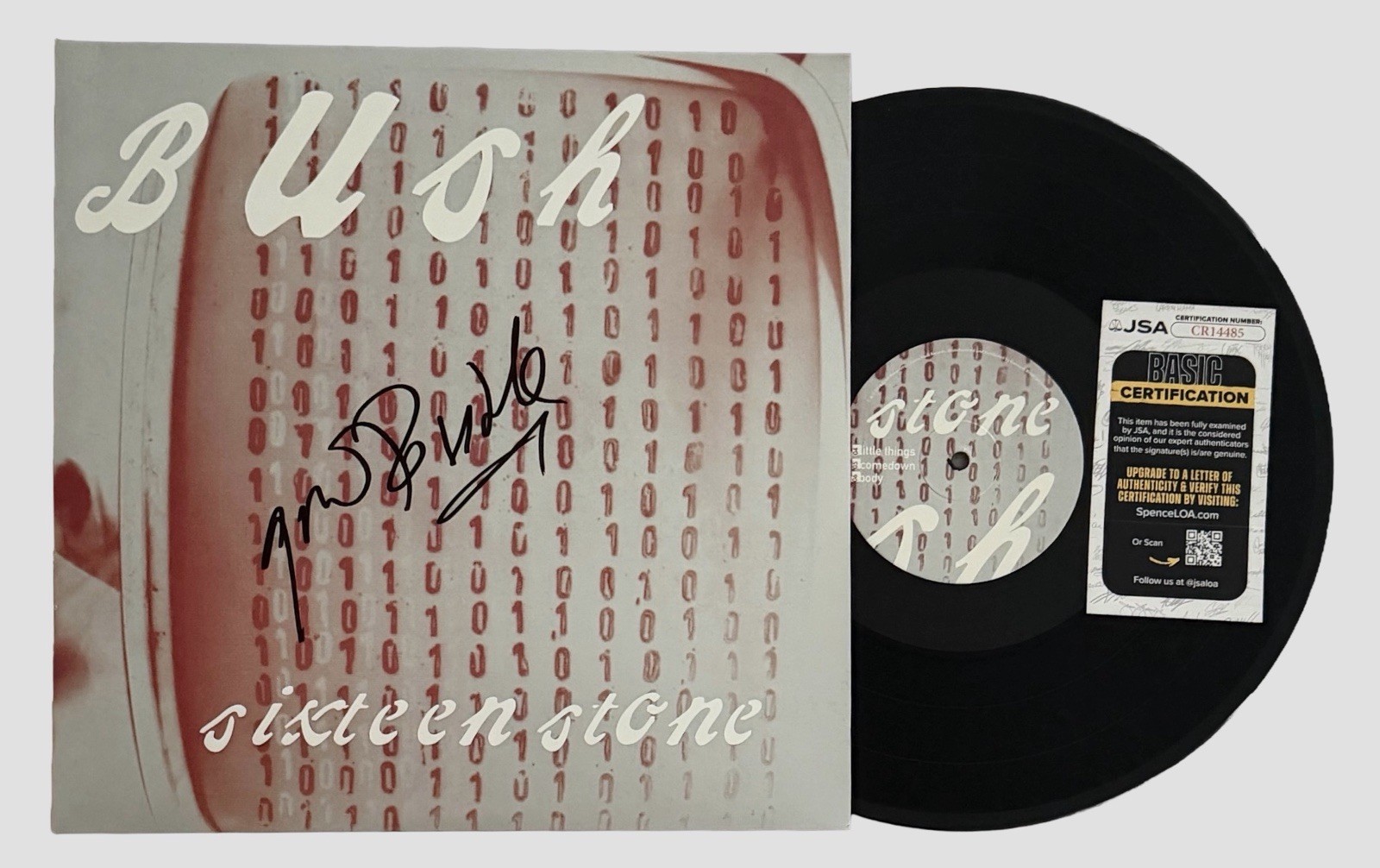 GAVIN ROSSDALE BUSH SIGNED SIXTEEN STONE VINYL RECORD GLYCERINE w/JSA COA!