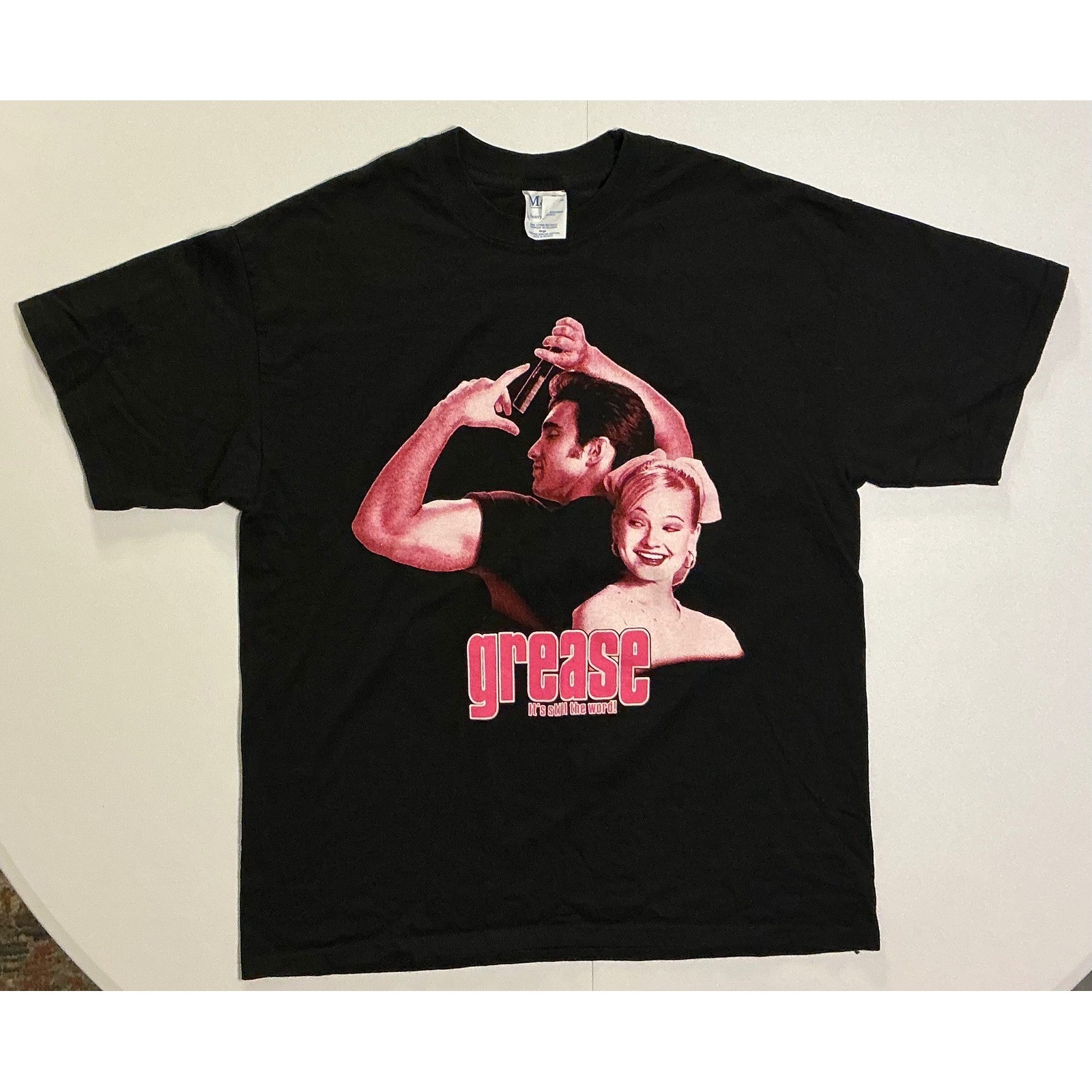 VTG Grease Play Musical Tour Black T-shirt L 2002 Movie Promo Zuko Olsson