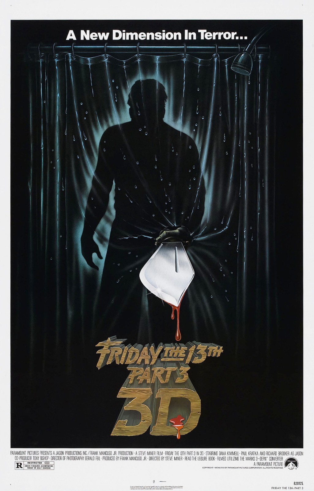 FRIDAY THE 13TH Part 3 3D Movie Poster Horror Jason Voorhees Slasher