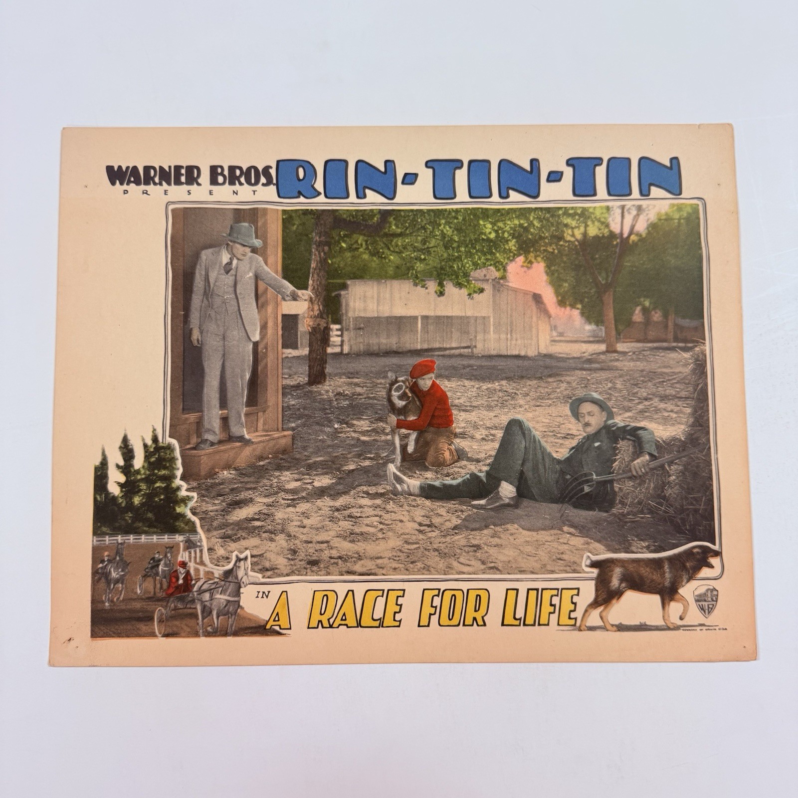 1928 Rin Tin Tin A Race For Life Original 11×14” Lobby Card Early Sound Film