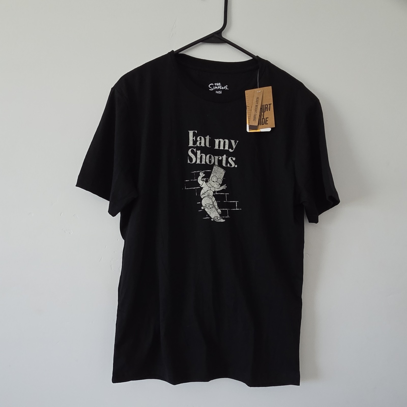 The Simpsons T Shirt Eat My Shorts Black Graphic Bart Simpson Shirt Size M/M