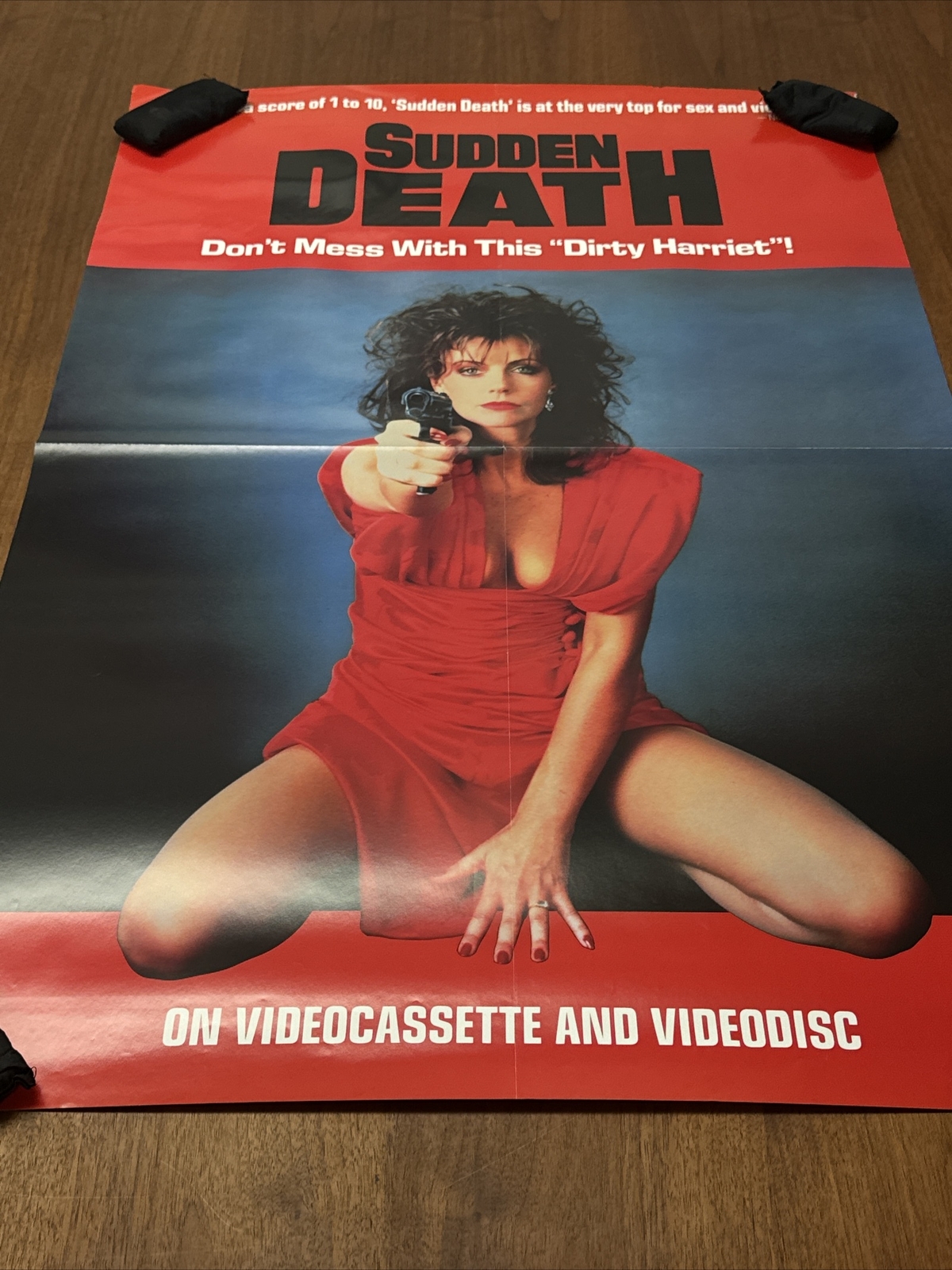 Vintage 1985 Original Movie Poster VHS Release SUDDEN DEATH Coward 28″ x 41″