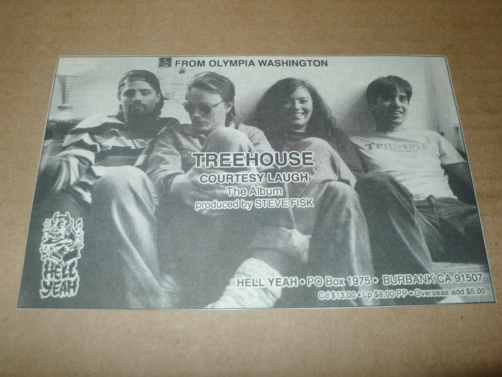 TREEHOUSE courtesy laugh PRINT AD olympia band 90’S indie rock