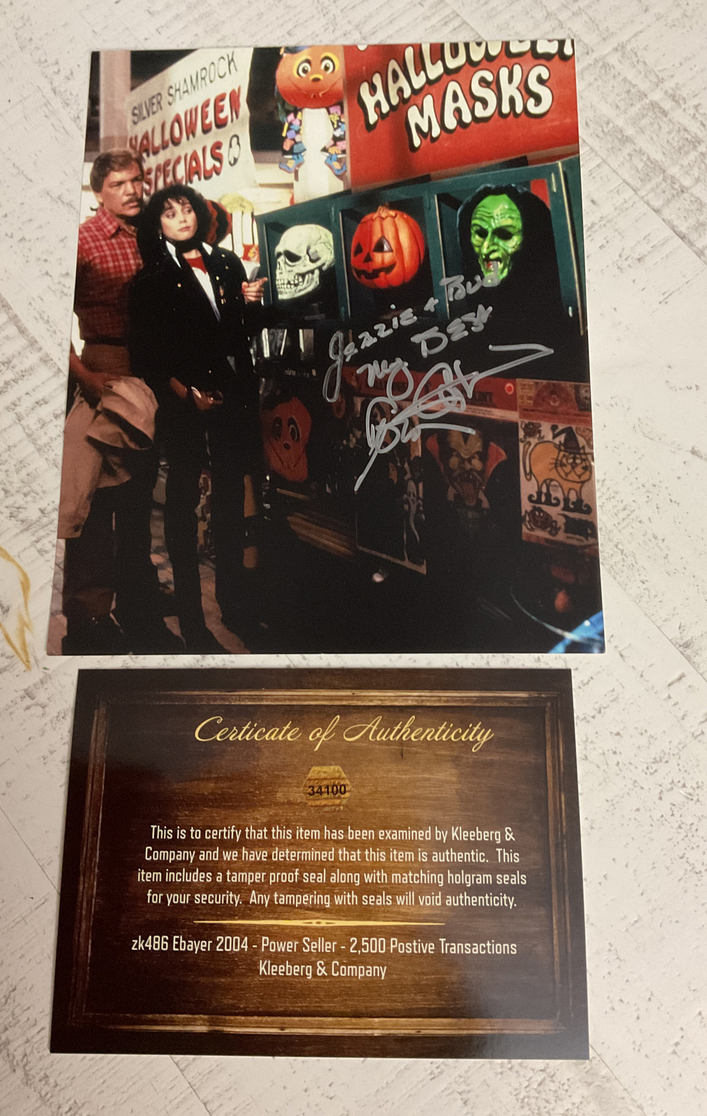 Autograph Tom Atkins Halloween 3 Season of the Witch 8×10;COA Horror Classic