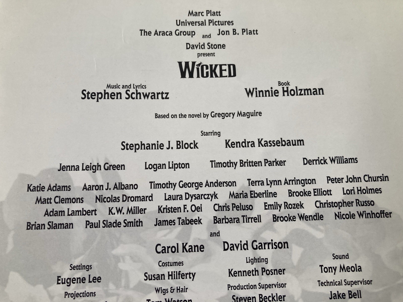 WICKED “A New Musical” Vintage Souvenir Program, MOVIE Art print (new)