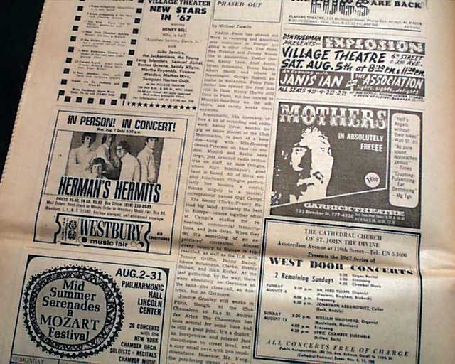 Early THE JIMI HENDRIX EXPERIENCE Electric Guitarist Greenwich Village 1967 AD