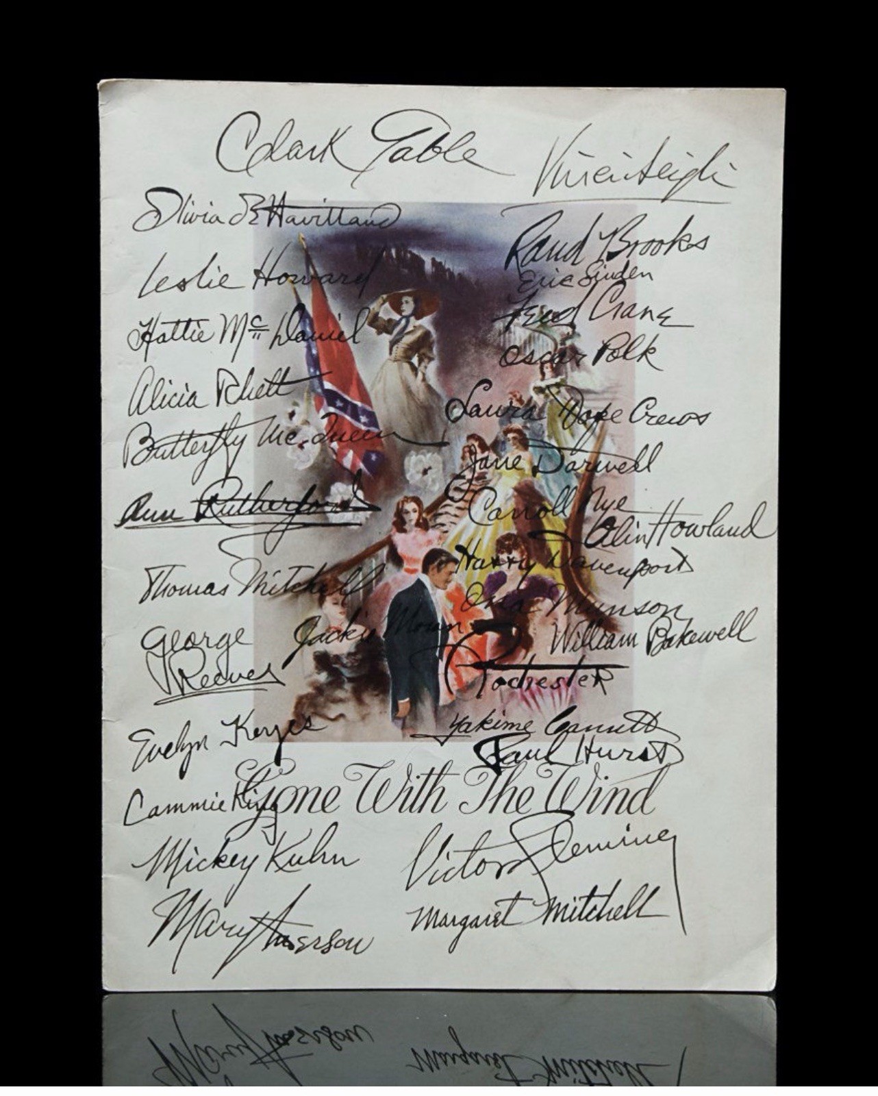 Gone With The Wind 1939 Signed Program Clark Gable Vivien Leigh 29 Cast Members