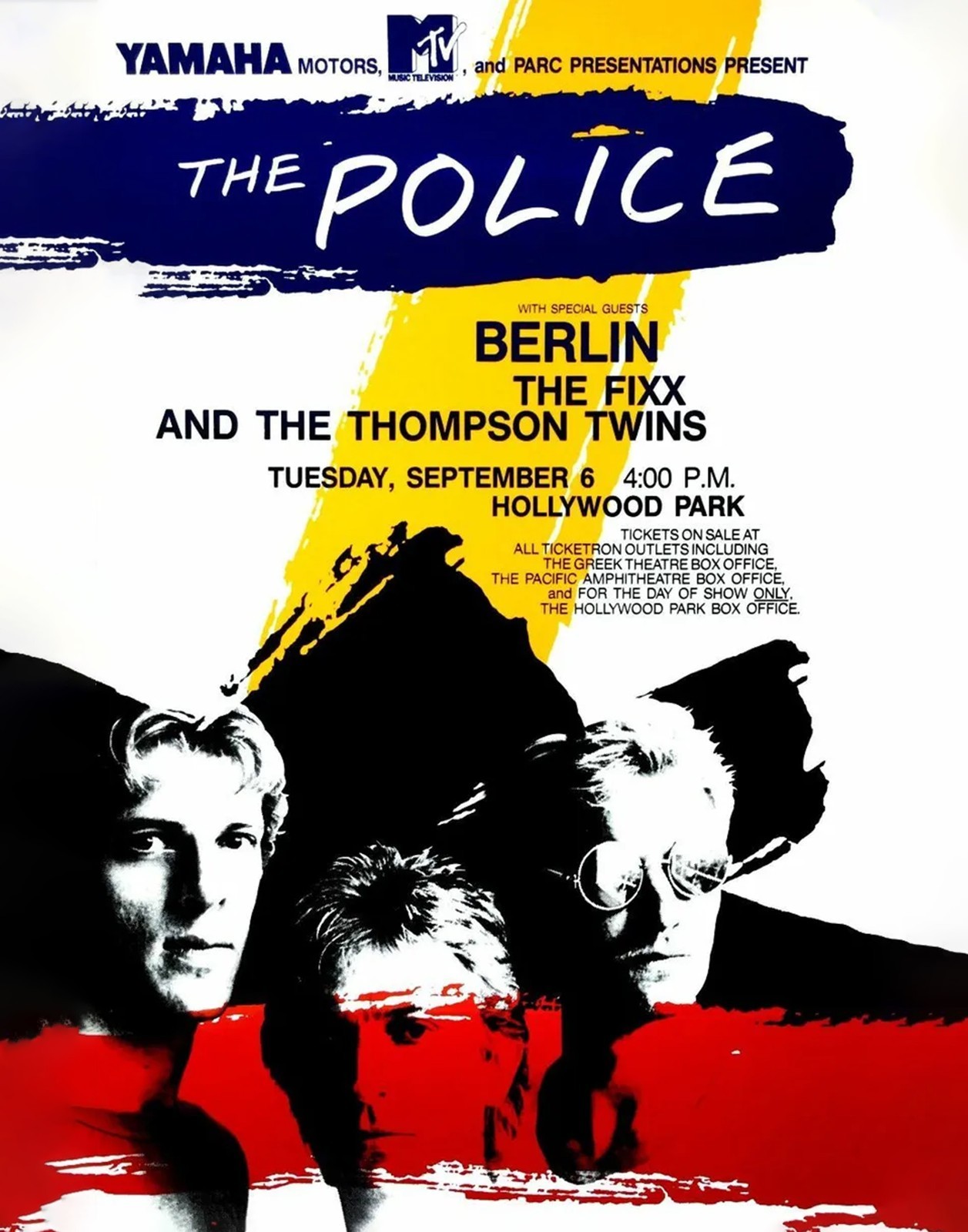 The Police at Hollywood Park 13″ X 19″ Concert Poster only or Framed