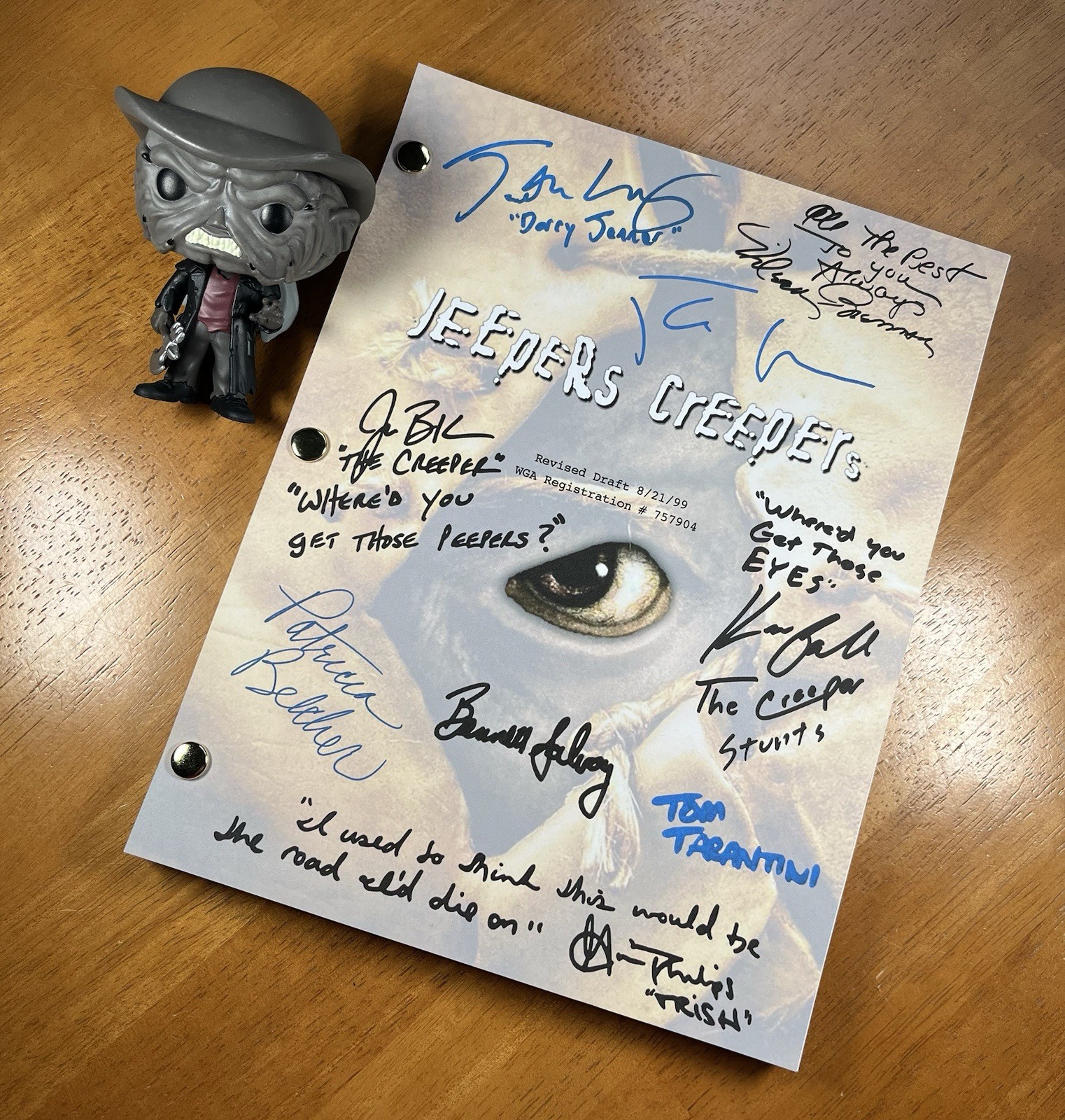 Jeepers Creepers Script Signed- Autograph Reprints- The Creeper