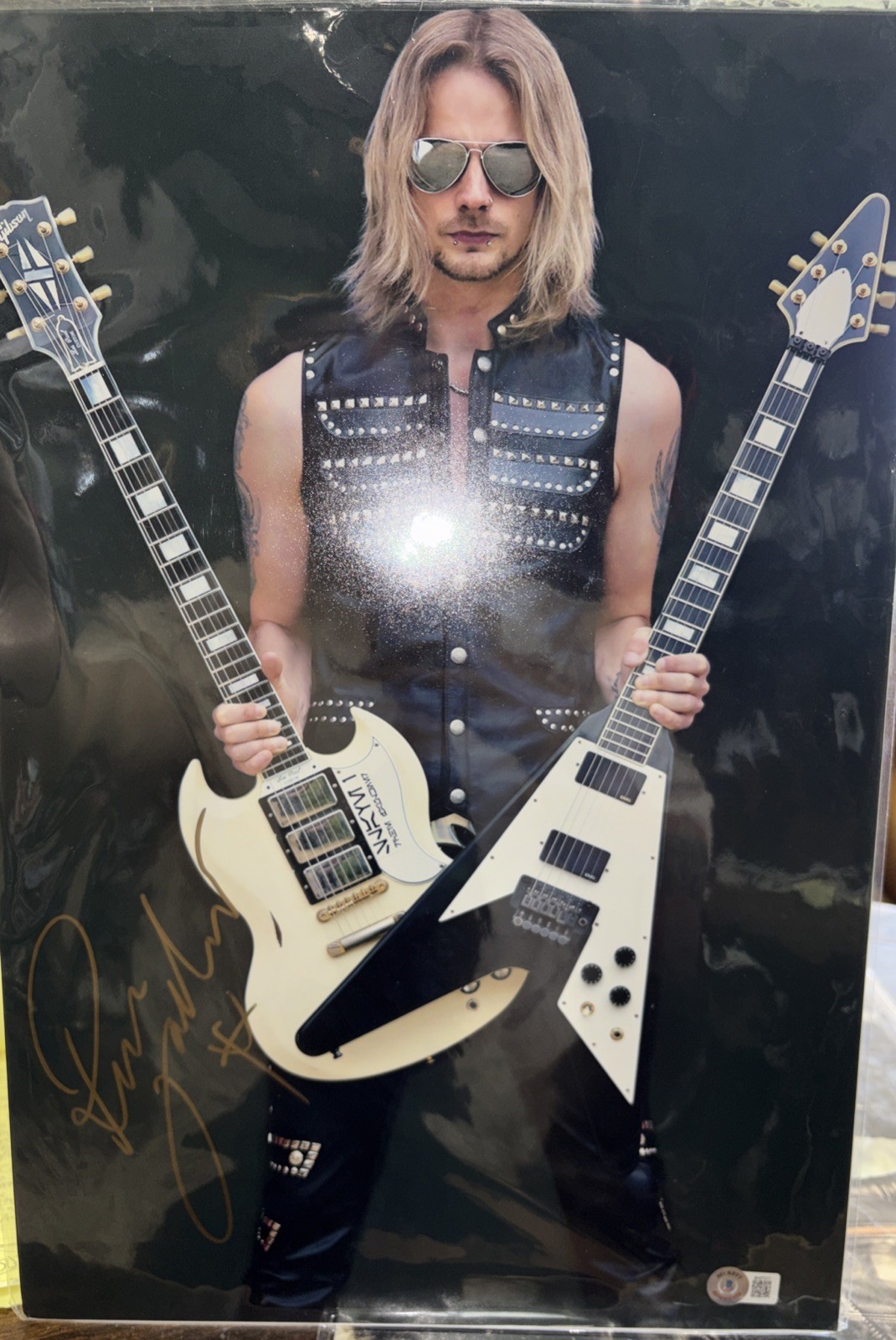 Richie Faulkner Judas Priest Signed 12×18 Color Photo with Beckett COA (BH27217)