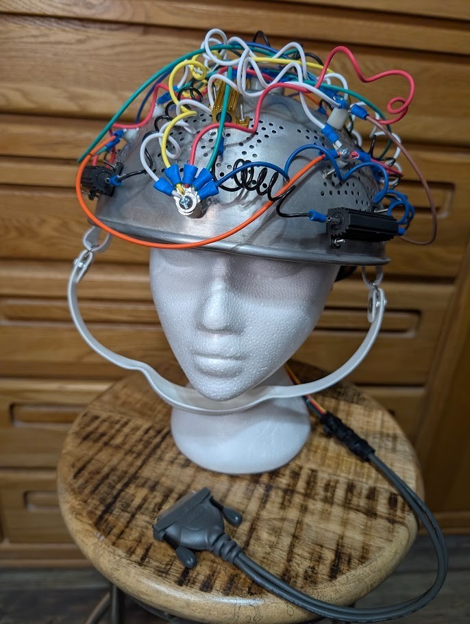 Fan-made Ghostbusters -like Colander Aura Hat