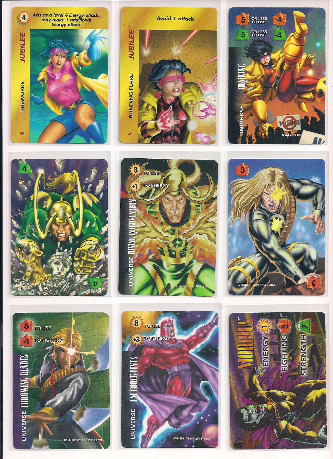 1995 Marvel Overpower Cards / U You Pick / Choose Your Card / From List / bx32